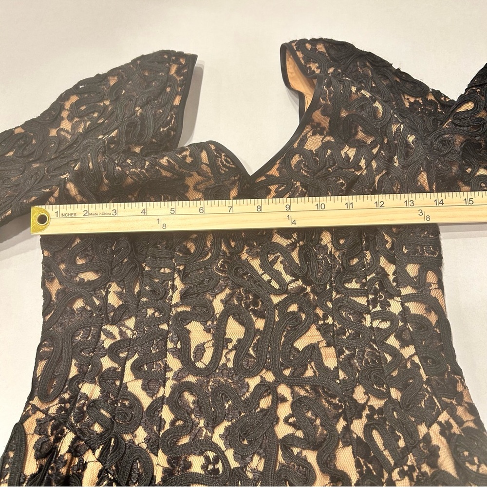 Carmen Marc Valvo Black/Nude Size 4 - Picture 9 of 16